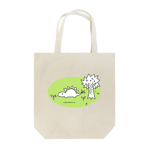 恐竜のお食事(楕円形Ｖｅｒ．) Tote Bag