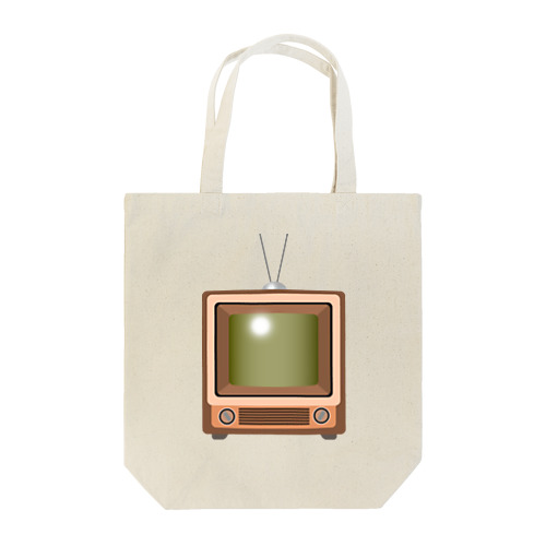 レトロな昭和の可愛い茶色のテレビのイラスト トートバッグ