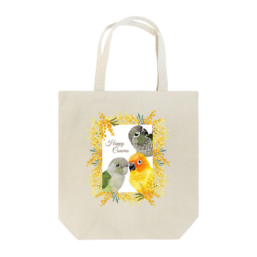 083 Happy Conures ミモザ Tote Bag