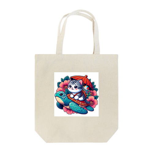 亀乗り子猫 Tote Bag