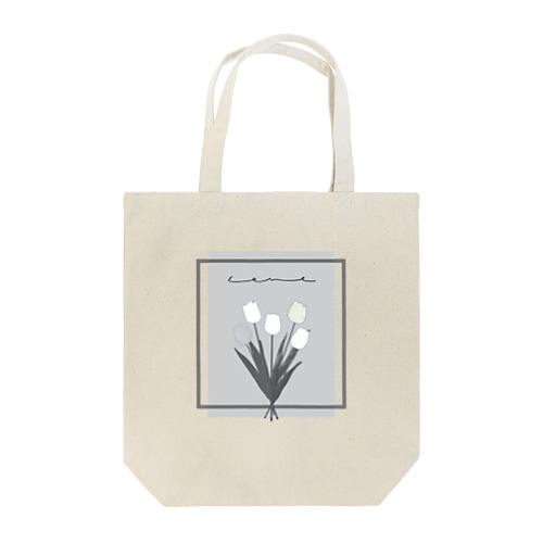 grayish color × white × charcoal ×  tulip bouquet Tote Bag