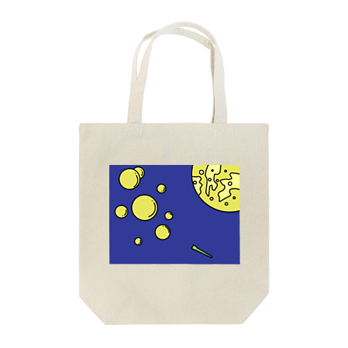 月夜に輝くしゃぼん玉 Tote Bag