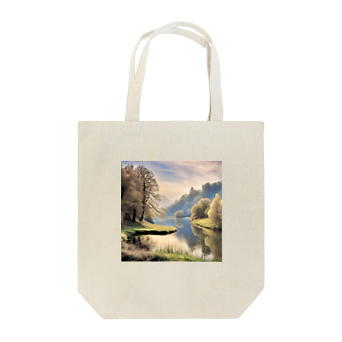 静かな川辺の風景 Tote Bag