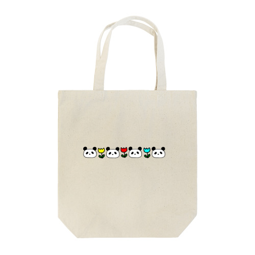 パンダとチューリップ Tote Bag