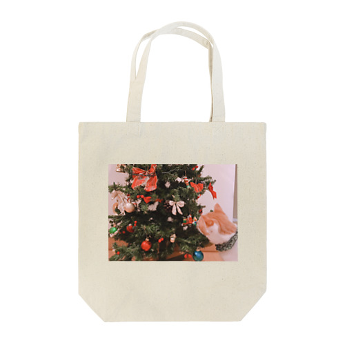 クリスマスツリーとうちの猫 トートバッグ