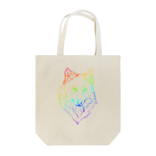 レインボーオオカミ Tote Bag