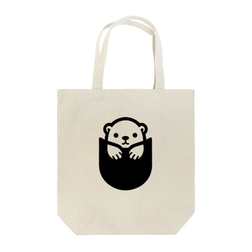 ポケットアニマル　白熊 Tote Bag