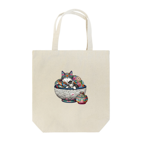 和柄ねこ　親子鍋 Tote Bag