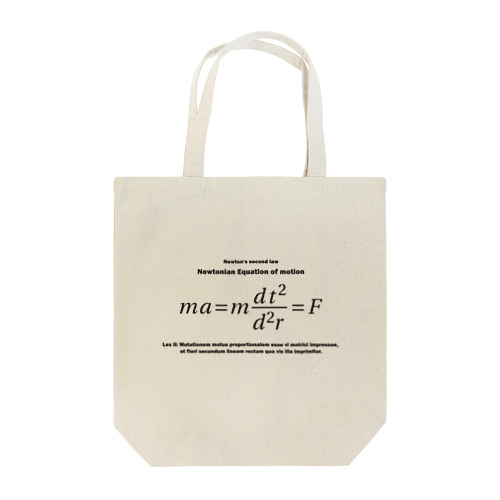 ニュートンの運動方程式：数式：学問：科学：物理学：力学 Tote Bag