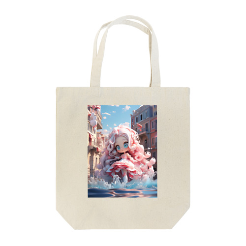 水たまりとピンクガール Tote Bag