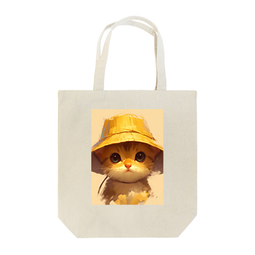 帽子をかぶった可愛い子猫 Marsa トートバッグ