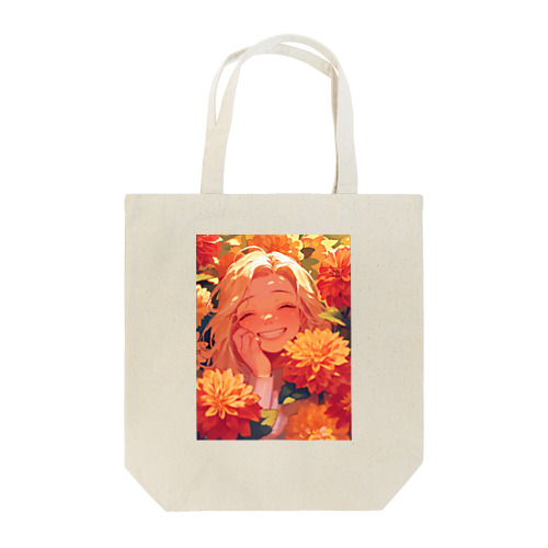 ダリアの花の中の笑顔　なでしこ1478 Tote Bag