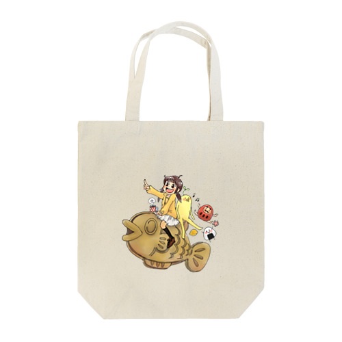 たい焼きに乗って Tote Bag