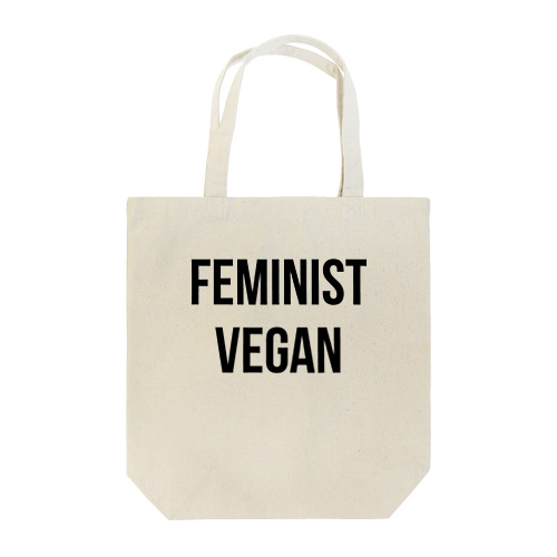 feminist_vegan（黒文字） Tote Bag