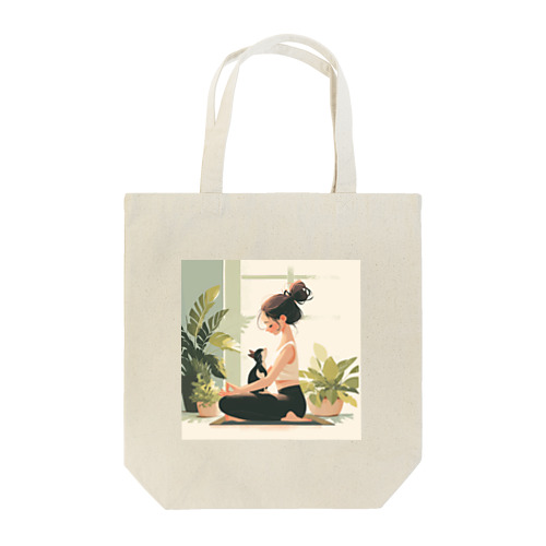 瞑想猫 Tote Bag