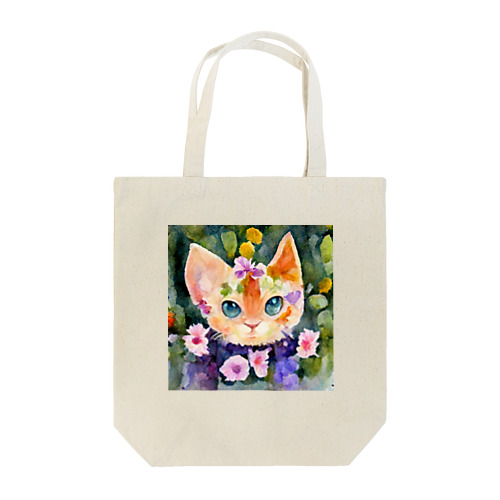 花畑で子猫とかくれんぼ Tote Bag