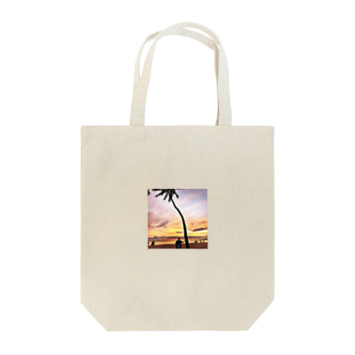 ヤシの木と夕日 Tote Bag