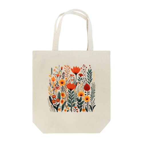 ヴィンテージなボヘミアンスタイルの花柄　Vintage Bohemian-style floral pattern Tote Bag