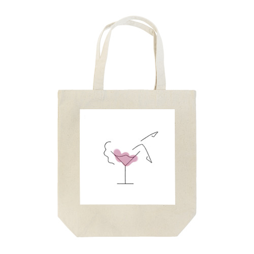 WINE GIRL（on color） トートバッグ