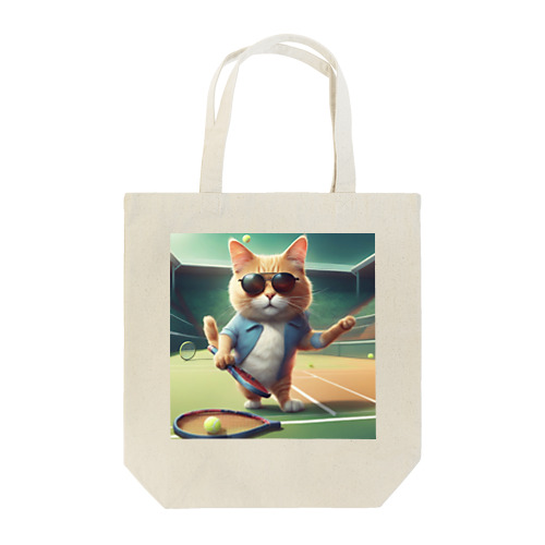 サングラス姿のお洒落な猫がテニスいいよ！ Tote Bag