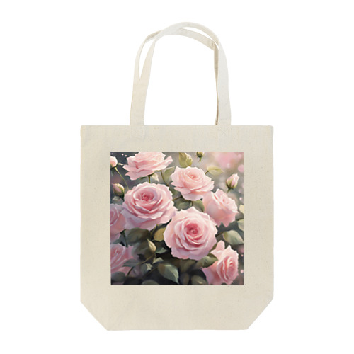 ペールピンクのバラの花束 トートバッグ
