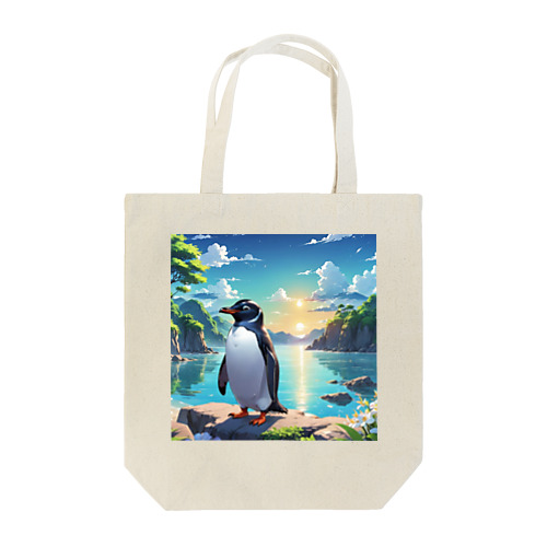 海辺のペンギン画像！ Tote Bag