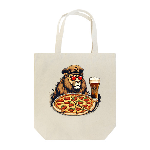 軍曹ライオンが愛するビールとピザ Tote Bag