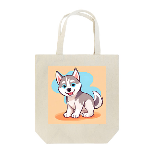 かわいいハスキーの子犬のイラストグッズC Tote Bag