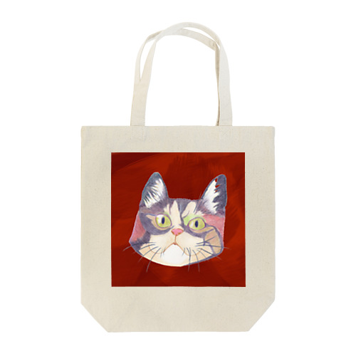 白い耳ふわふわ猫ダーク Tote Bag