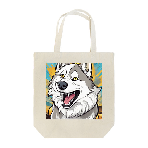 笑うハスキー犬 Tote Bag