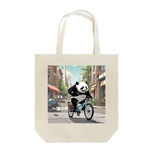 自転車に乗っているパンダ Tote Bag