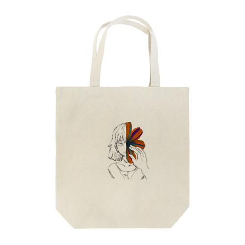 秋桜と少女　カラー版 Tote Bag