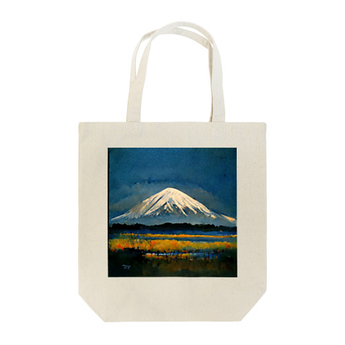 日本絵画風の富士山 トートバッグ