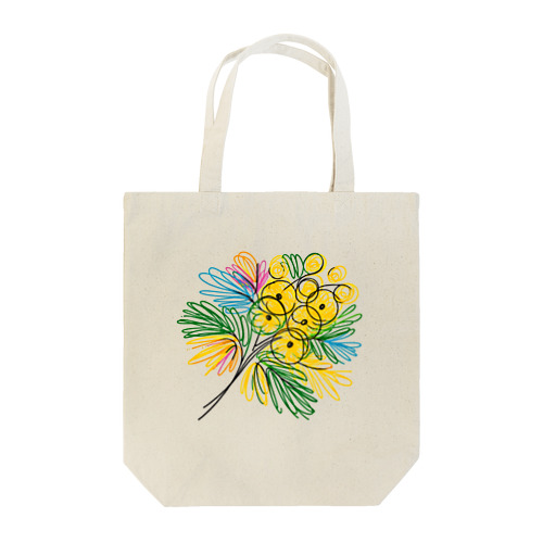 鮮やかなカラフルなミモザの花束 Tote Bag