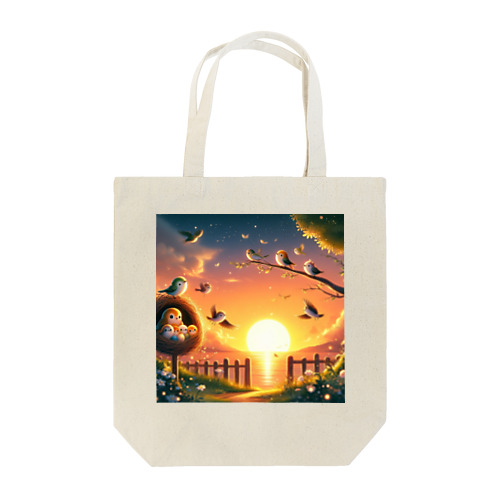 夕焼け小焼けの森の小鳥 Tote Bag