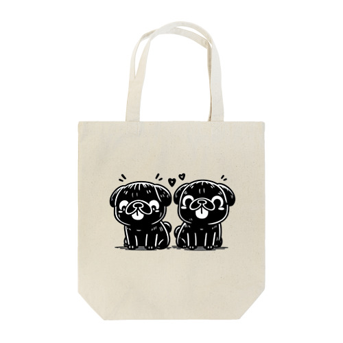 twin pug Tote Bag