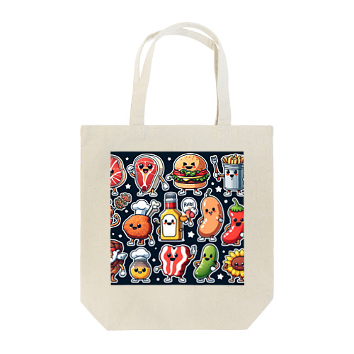 アメリカンなBBQのかわいいイラストグッズ Tote Bag