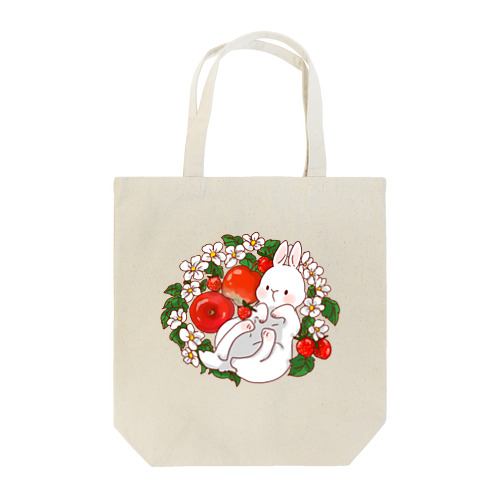 赤い果物うさぎさん Tote Bag