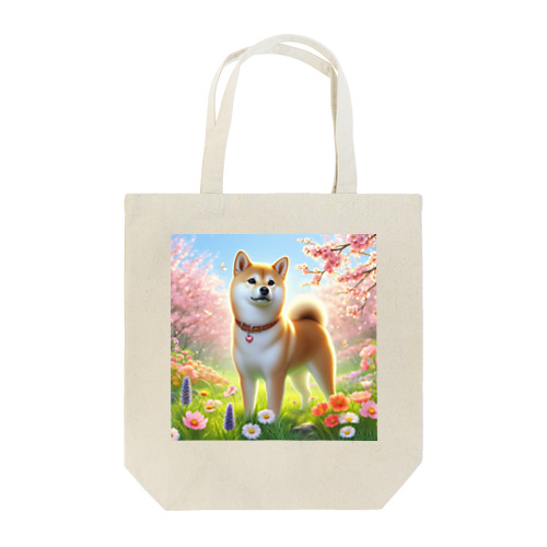 春の柴犬の冒険 Tote Bag