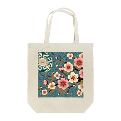 和風柄　桜柄 Tote Bag