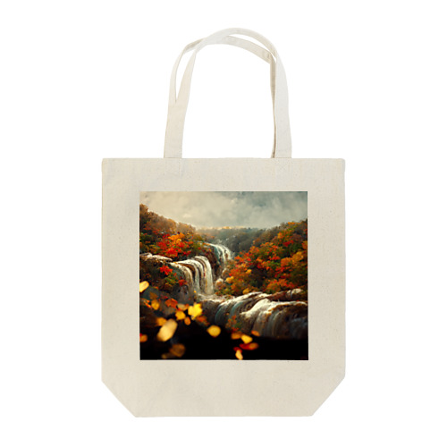 紅葉と滝 Tote Bag