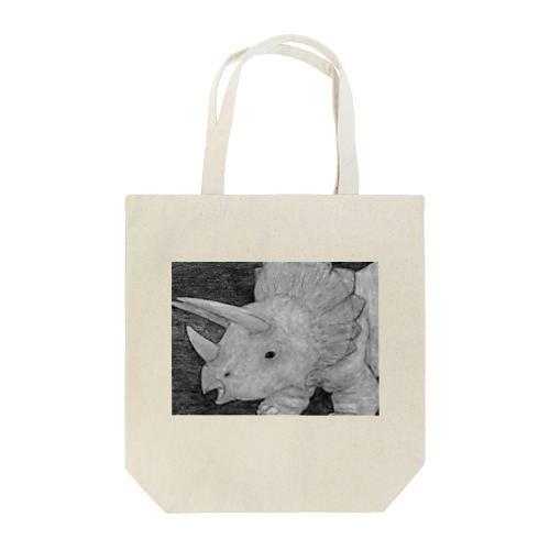 トリケラトプス　モノクロ Tote Bag