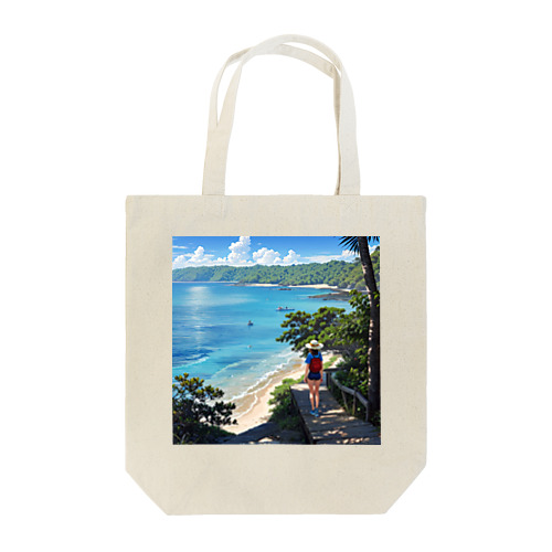 海を眺める女性 Tote Bag