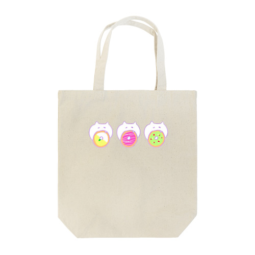 三連ドーナツネコ Tote Bag