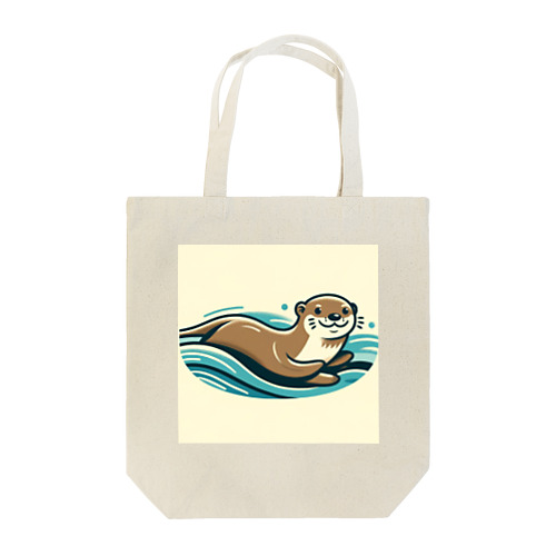 愛らしい表情のカワウソがプカプカ Tote Bag