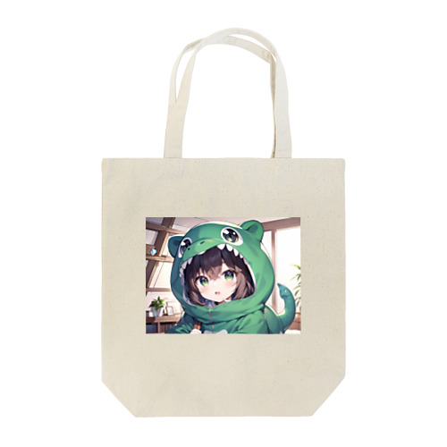 恐竜の着ぐるみを着た女の子 Tote Bag