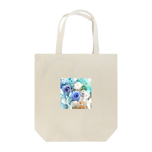 マリンブルーローズのおしゃれな花柄 Tote Bag