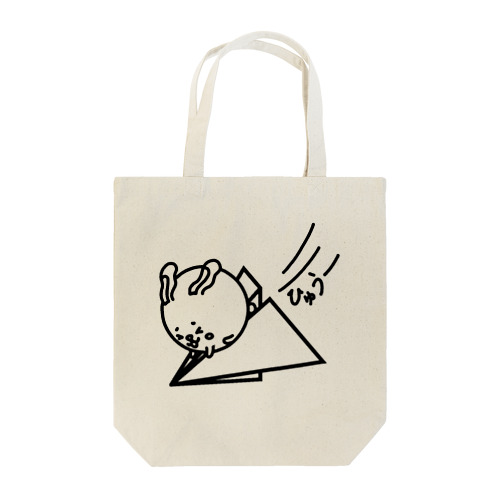 ウサコロまる・紙飛行機（線画：黒バージョン） Tote Bag