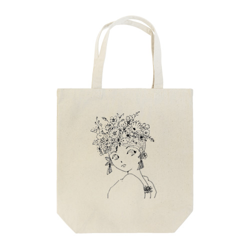 floral girl Tote Bag