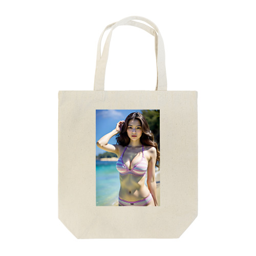 「海辺の恋模様: AI美女のビーチウェア・ファンタジー」vol251 トートバッグ